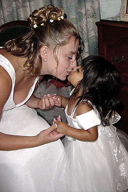 tender moments - Bride and flower girl - Virginia Wedding Photography